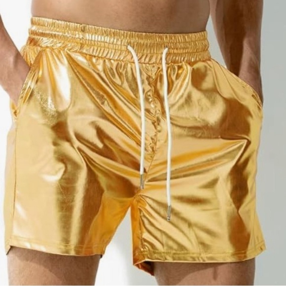 Arjen Kroos Other - Arjen Kroos Men’s Sz XXL Gold Metallic Shorts Festival Rave NWT